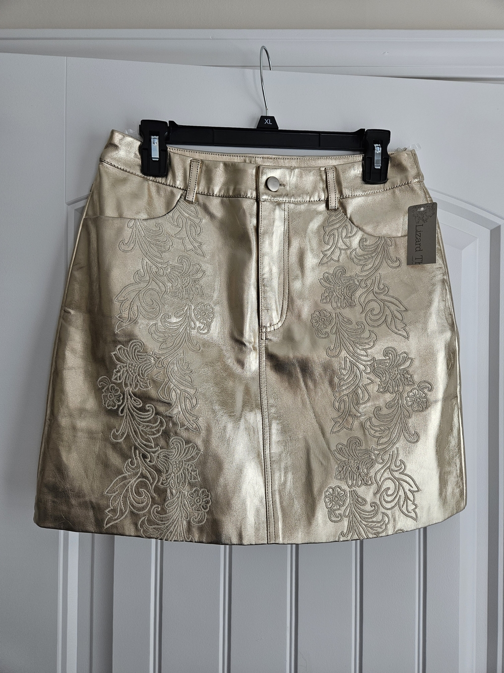 *New* Metallic Gold Embroidered A-Line Skirt